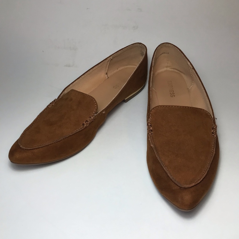 Express Pointy Toe Faux Suede Flat- Size 6.5